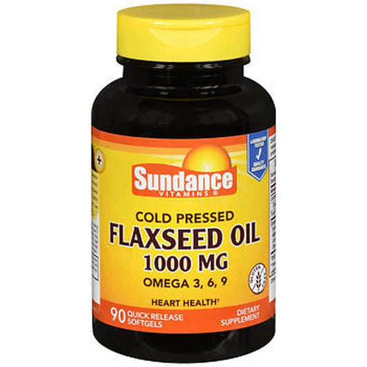 Sundance Vitamins Flaxseed Oil Softgels, 1000 Mg, 90 Tabs