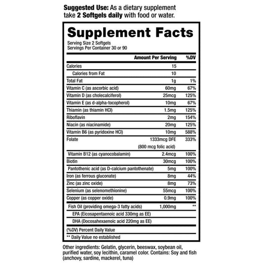 Nephroceuticals ProRenal+D With Omega-3 Fish Oil Kidney Multivitamin 90-Day Supply