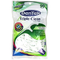 DenTek Advanced Clean Triple Clean Floss Picks, Mouthwash Blast Mint, 90 Count