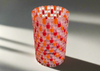 Clear, Red, and Orange Modular Vase – Built with Brick-Compatible Bricks