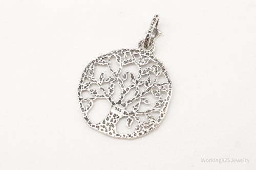 Vintage Tree Openwork Sterling Silver Pendant