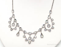 Antique Crystal Sterling Silver Necklace 16"