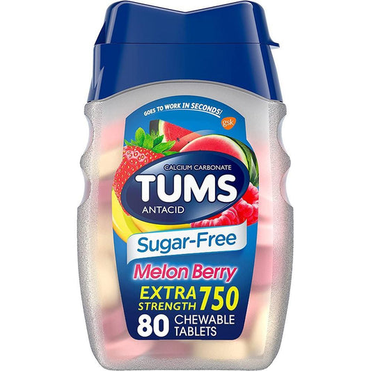 Tums® Antacid Sugar-Free Melon Berry Chewable Tablet, 80 EA