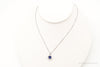 Blue Lab Sapphire Cubic Zirconia Sterling Silver Necklace
