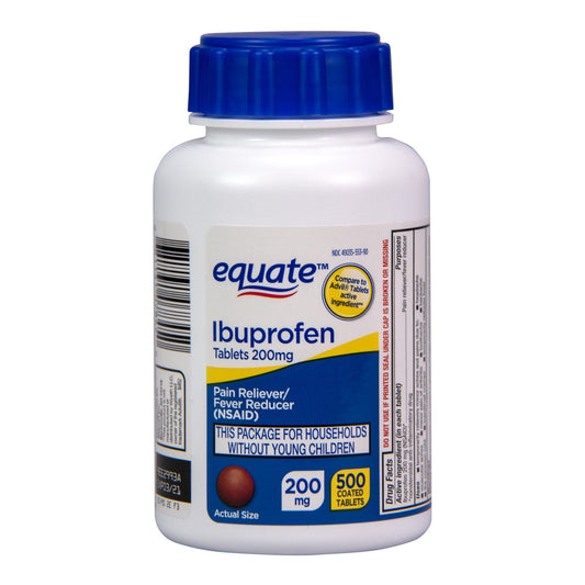 Equate Ibuprofen Pain Reliever and Fever Reducer Tablets; 200 mg; 500 Count EasyOptionXY LLC