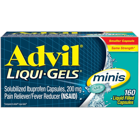 Advil Liqui-Gels Minis Pain and Headache Reliever Ibuprofen Capsules; 200 mg; 160 Count EasyOptionXY LLC