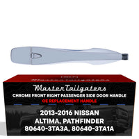 Exterior Door Handle Chrome Replacement for Nissan Altima (13-15), Pathfinder (13-16) OE Part # 80640-3TA3A, 80640-3TA1A | Front Right Passenger Side w/o Keyhole