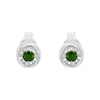 .925 Sterling Silver 1/5 Cttw Round Brilliant-Cut Green Diamond Miracle-Set Stud Earrings (Fancy Color-Enhanced, I1-I2 Clarity)