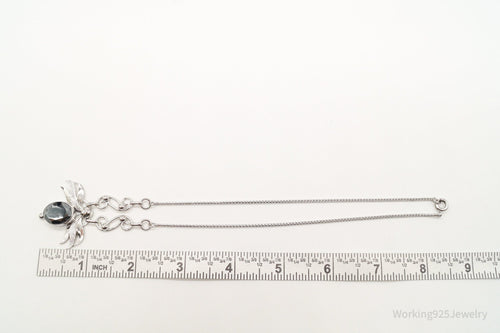 Antique Hematite Sterling Silver Filigree Necklace
