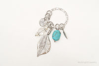 Designer Silpada Leaves Turquoise Quartz Charms Sterling Silver Pendant
