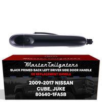 Exterior Door Handle Black Primed Replacement for Nissan Cube (2009-2014), Juke (2014-2017) OE Part # 80640-1FA5B | Back Left Driver Side w/o Keyhole