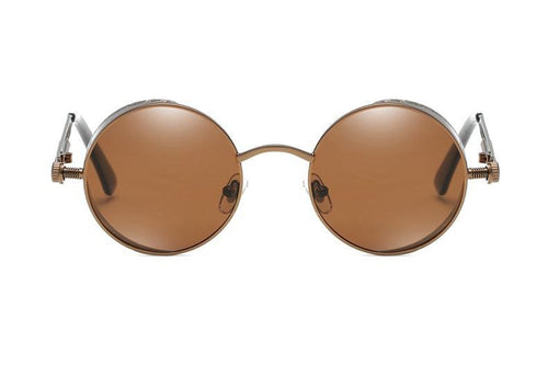 Luxury Popular Retro  Gothic Steampunk Polarized Men and  Women Brand Designer Vintage Round High Quality Metal Frame Sunglasses With UV400 Protection