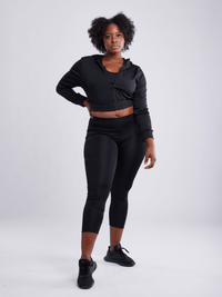JupiterGear Athletic Zip-Up Crop Hoodie Jacket