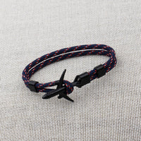Modern Fashion Airplane Anchor Bracelets Men Charm Rope Chain Paracord Bracelet Women Male Air Force Style Wrap Metal Sport Hook Gift