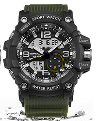 NEW Sport Analog-Digital Watch For Men and Woman  Waterresistant 50M Professional Waterproof Quartz Large Dial Military Wristwatches  With Night Mode