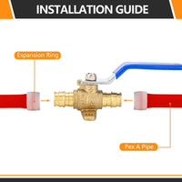 1/2" PEX Expansion Drop Ear Ball Valve, Blue (Lead Free) Plumbingsell