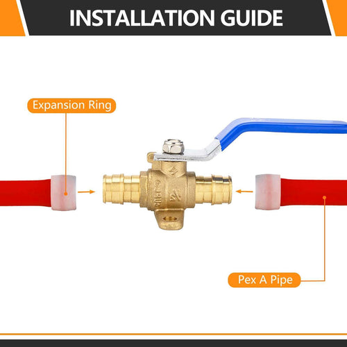 1/2" PEX Expansion Drop Ear Ball Valve, Blue (Lead Free) Plumbingsell