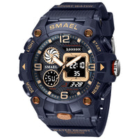 Sport Watch For Men WIth  Dual Time Waterproof 50M Miliatry Watches Chronograph Alarm Army Wristwatch
