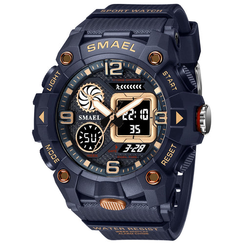 Sport Watch For Men WIth  Dual Time Waterproof 50M Miliatry Watches Chronograph Alarm Army Wristwatch