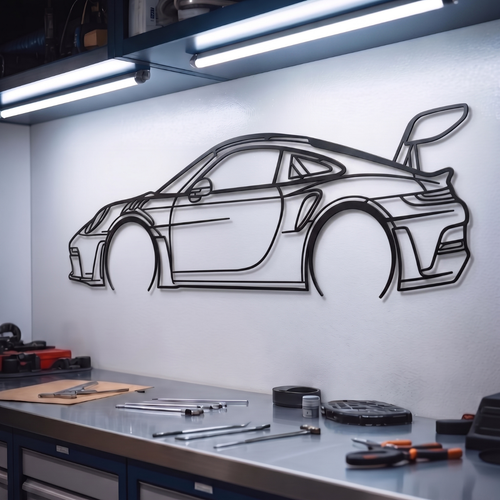 911 GT3 RS Model 992 Detailed Metal Car Wall Art - MT0859