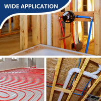 3/4" 2 x100ft, 200ft PEX-A Tubing (Blue & Red), 3/4" Brass Expansion Elbow & Tee &Coupler (30 PCS), 3/4" Expansion Rings (100 PCS), Pipe Cutter (3/4" ) Plumbingsell