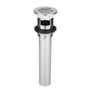 Bathroom Sink Overflow Flat Top Grid Drain Assembly, Chrome Plated