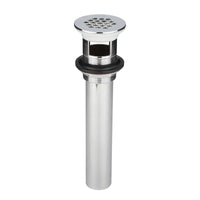 Bathroom Sink Overflow Flat Top Grid Drain Assembly, Chrome Plated