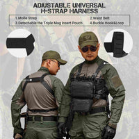 Votagoo Tactical Chest Rig，Molle Modular Micro Fight Chest Rigs Adjustable&Detachable with 5.56/7.62 Magazine Pouch