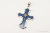 Designer Whitney Kelly Large Lapis Lazuli Cross Sterling Silver Pendant