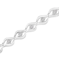 .925 Sterling Silver 1/2 Cttw Rose Cut Diamond Almond Shape Link Tennis Bracelet (I-J Color, I3 Clarity) - 7â€Â