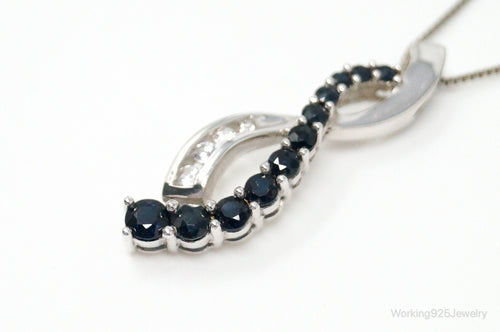 Designer Alwand Vahan Sapphire Cubic Zirconia Sterling Silver Necklace