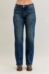 Judy Blue Full Size Seam Detail Straight Leg Jeans HTO Apparel