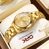Women's Stainless Steel Watch Black Dial Dual Calendar