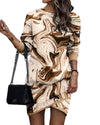 Wild West Chic Long-Sleeved High-Neck Irregular Dress for Cowgirls