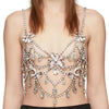 Exaggerated Rhinestone Butterfly Body Chain Top – Luxury Crystal Butterfly Pendant Bra Harness for Stage Costumes, Festivals & Raves