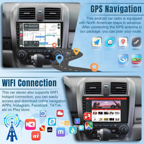 9 Inch Wireless Car Stereo Radio 2 Din IPS Touchscreen Car Video Player CarPlay Android Auto with Rear Camera GPS WIFI FM 2G+32G