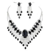 Rhinestone Water Drop Necklace Set