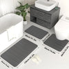 3 Pcs Bathroom Rug Set Soft Foot Mat Absorbent Memory Foam Dry Fast Non-slip Floor Kitchen Shower Room Doormat Toilet Floor Mat