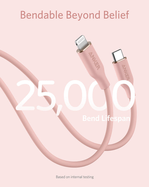 Anker <b>641</b> USB-C to Lightning Cable (Flow, 3 ft Silicone)
