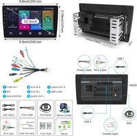 10.1 Inch Android Car Radio 2 Din Carplay Android Auto Wireless Car Stereo with Backup Camera GPS MirrorLink Split Screen 2G+32G