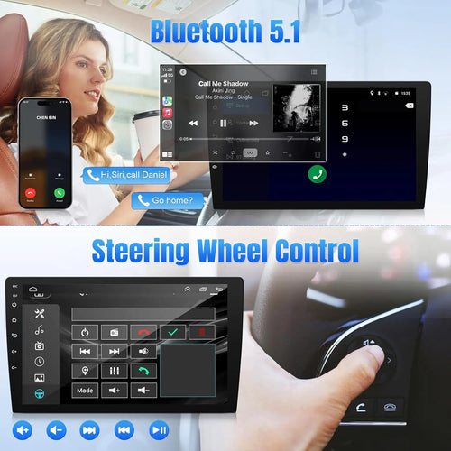 10.1 Inch Android Car Radio 2 Din Carplay Android Auto Wireless Car Stereo with Backup Camera GPS MirrorLink Split Screen 2G+32G
