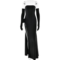 Luxe Off-Shoulder Slit Dress