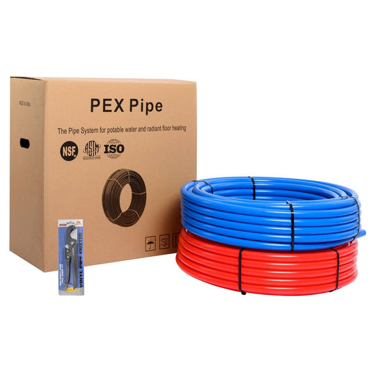 1/2" 600ft, 300ft x 2, PEX-B Pipe, Red & Blue & Cutter Plumbingsell