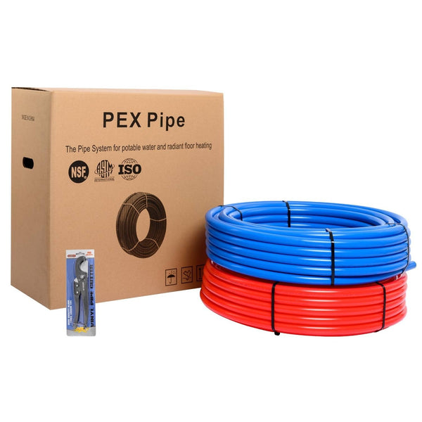 1/2" 600ft, 300ft x 2, PEX-B Pipe, Red & Blue & Cutter Plumbingsell
