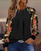 Black with Floral Illusion Sleeves / S