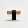 Black and Oak Wood "Crossing" Cabinet Knob and Drawer Handles Euro • Knobs