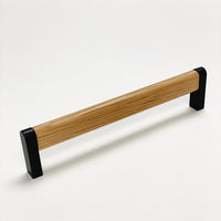 Black and Oak Wood "Crossing" Cabinet Knob and Drawer Handles Euro • Knobs
