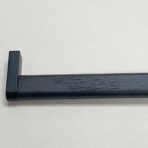 Black Wood and Metal "Crossing" Cabinet Knob and Drawer Handles Euro • Knobs