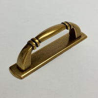 Backplate Antique Brass "Portofino" Drawer Pull and Knob Euro • Knobs