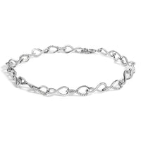 .925 Sterling Silver 1/2 Cttw Linked Infinity Anklet